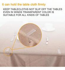 24 Clips Transparentes Antiviento Mantel Interior Exterior Transparente - A - Ver 3