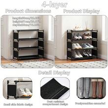 4-7 Tier Dust-Proof Black Shoe Rack, Multi-Functional Storage Organizer, Space-Saving Shoe Rack Suitable For Entryway, Dorm, Living Room, Bathroom, Kitchen - Multicolor - View 14