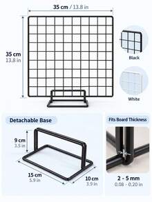 Black Metal Grid Photo Display Board, Minimalist Wire Grid Wall Decor Panel, Modern Picture Collage Board For Bedroom Living Room Office Aesthetic Decoration - Multicolor - View 7