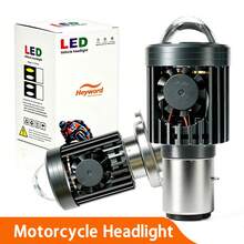 Heyword Motorcycle LED Headlight 1pc, H4 Interface, Dual Color High/Low Beam, Motorcycle Front Headlight, Scooter BA20D Interface, Battery Not Included - white and white - View 2