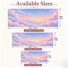 1pc Pastel Sunset Cloud Large Desk Mat, Non Slip Extended Gaming Mouse Pad, Aesthetic Sky Desktop Decor - View 5
