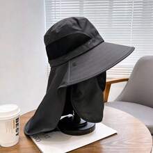 Topi Matahari Pria untuk Musim Panas, Aktivitas Luar Ruangan, Mendaki, Memancing, Pinggiran Lebar, Bernapas, Perlindungan UV - Hitam - View 6