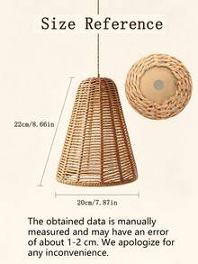1PC Handmade Woven Conical Rattan Lampshade, Bohemian Wabi-Sabi Style Restaurant/Homestay Pendant Light/Table Lamp/Wall Lamp/Floor Lamp Shade, Decorative Replacement Lamp Shell, Christmas Lights, Halloween/Christmas Home Decor - Semicircle - View 9