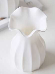 1pc White Unbreakable Plastic Vase, Suitable For Tulips, Roses And Other Flowers. Ideal For Home Desktop Decoration, Can Be Used As Living Room, Dining Room Gift, For Birthday Party, Graduation Ceremony Or Room Decor. Vase Room Decor Bedroom Decor - one-size - View 6