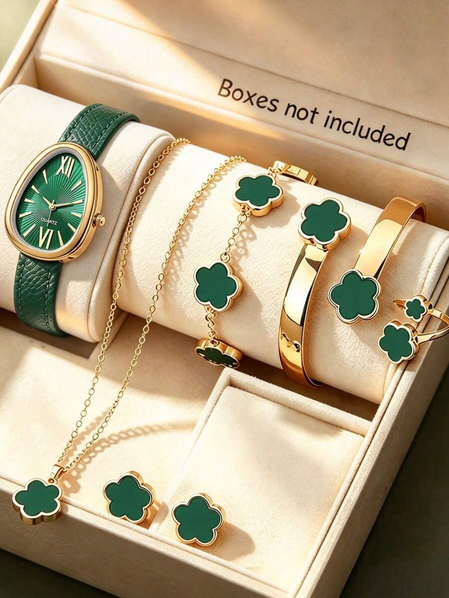 1pc Women's PU Strap Exquisite Snake-Shaped Digital Small Dial Watch - Green - View 1