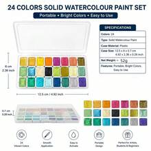 98 Colors Pearl Powder Solid Watercolor Paint Set, Dunhuang & Metallic Tones, Suitable For Floral Arrangement, Calligraphy, DIY Model Making - Multicolor - View 11