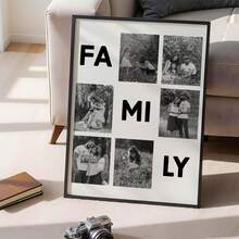 1pc Personalized Family Photo Collage Custom Poster, A Customized Wall Art Gift Featuring 6 Pictures, A Modern Home Decoration Piece Pictures Custom Photo, Suitable For Giving On Birthdays Or Mother's Day, Customizable Things, Optional Frame - Multicolor - View 7