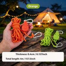 2/1pc 157.48 Inch Tensioning Fixed Rope, Anti-Slip Wheel Rope, Outdoor Tent Hook Canopy Tie Rope, Suitable For Indoor, Backyard, Balcony, Single-Hand Adjustment, Quick Adjustment, Compact Plastic And Metal Structure... - Fixing Rope - View 9