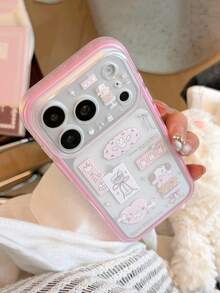 1 buah Casing Ponsel Minimalis Gaya Korea Motif Kartun Pink Lucu Kompatibel dengan iPhone 18 Pro Max, 18 New 17 Pro, Perlindungan Penuh 16, Tahan Guncangan 15, Casing Lembut 17, Pelindung Cantik - MultiWarna - View 4