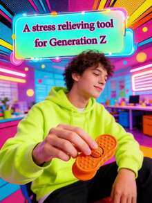 1pc Essential Dot Line Wave Stress Relief Board, 3D Silicone Texture Anxiety Relief, Creative Rolling Ball Silent Stress Relief Board, Fashionable Modern 3D Desktop Toy, Suitable As Gift For Anxious Teens And Adults. Essential Gift For Office And Study Scenes, Colleagues And Anxious People, Novel Gift Between Friends - Multicolor - View 3