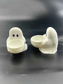 1pc Humorous Ghost Shaped Storage Tray Decor, 3D Printed Halloween Theme Tray, Multi-Functional Ring Necklace Jewelry Tray, Desktop Display Ornament, Halloween And Home Decor (Non-Food Contact) - A - View 7