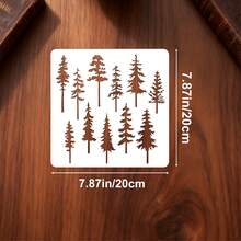 2pcs Pine Tree Stencil Set, 7.87X7.87 Inches, Washable And Reusable Woodland Forest Painting Stencils, Includes Spruce, Fir And Cedar Patterns, Suitable For DIY Crafts, Walls, Glass, Home Decor, Holiday Decorations - A - View 2