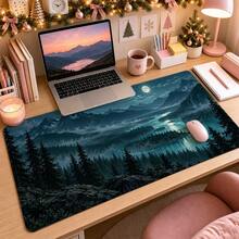 1pc Mountain Forest Landscape Large Desk Mat, Non Slip Extended Gaming Mouse Pad, Nature Scenery Desktop Decor - View 4
