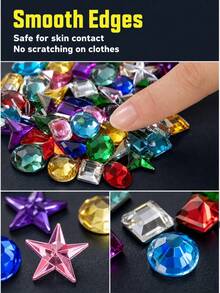 Asymmetrical Flat Back Acrylic Rhinestones, 50/100/200pcs Multi-Shape Diamond Gems, DIY Decorative Accessories, Suitable For Jewelry Making, Clothing, Shoes And Bags - Multi-color 2 - View 10