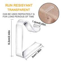 24 Clips Transparentes Antiviento Mantel Interior Exterior Transparente - A - Ver 5