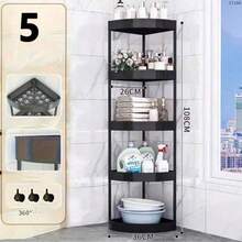 1 buah Rak Penyimpanan Sudut Gaya Modern 3/4/5 Tingkat, Desain Lipat, Perakitan Sederhana, Pengorganisasi Sudut Hemat Ruang, Cocok untuk Kamar Mandi, Dapur, Kamar Tidur, Dapat Menyimpan Kosmetik, Perlengkapan Mandi, dan Barang-Barang Kecil, Keranjang Penyimpanan Multifungsi - MultiWarna - View 18
