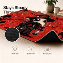 1pc Large Plague Doctor Mouse Pad, Cute Skull Bat Gothic Halloween Desk Mat, Non-Slip Gaming Keyboard Pad - View 7