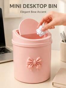 Mini Desktop Trash Can - Exquisite Butterfly Decorated Portable Waste Basket With Lid, No Power Required, Suitable For Office, Living Room Or Desk; Dual Function For Desktop And Drawer Storage; Autumn Home Decor, Kitchen Storage And Organization Helper; Suitable For Back To School, Bedroom Decor And School Use; Christmas Gift, Autumn Style Decoration. - Multicolor - View 6