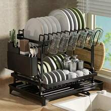 1pc Heavy Duty Dish Drying Rack With Drainage System - Space-Saving Countertop Organizer, No Drilling Installation, Easy To Clean, Suitable For Kitchen, Restaurant - Multicolor - View 6