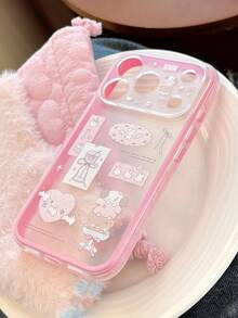 1 buah Casing Ponsel Minimalis Gaya Korea Motif Kartun Pink Lucu Kompatibel dengan iPhone 18 Pro Max, 18 New 17 Pro, Perlindungan Penuh 16, Tahan Guncangan 15, Casing Lembut 17, Pelindung Cantik - MultiWarna - View 5