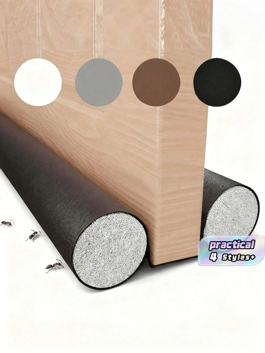 10pcs Door Bottom Windproof Seal Strip (Minimalist Gray/Black), Suitable For Door Bottom And Door Frame Gaps; Features Sound Insulation, Shock Absorption, Dust-Proof, Wind-Proof And Insect-Proof Functions; Easy Installation, No Damage To Floor; Solid Cylindrical Design, Quick Rebound After Compression; Suitable For Bedroom, Kitchen And Various Home Settings, Hotel, Restaurant, Office And Commercial Spaces. - Multicolor - View 1
