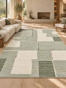Pinkie Home - 1pc Scandinavian Style Modern, Minimalist, Geometric Pattern, Distressed Look Area Rug/Carpet/Bath Mat, Suitable For Bathroom, Kitchen, Entryway, Hallway, Bedside, Living Room, Bedroom, Machine Washable Rug, Home Decor - Mint Green - View 3