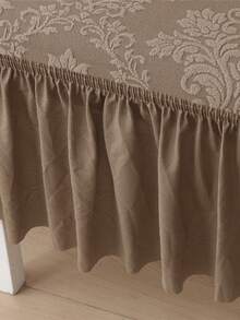 1/4pcs Simple Plant Print, Jacquard Velvet Skirt Hem Chair Cover, For Hotel Use And Household Purposes - Camel - View 8