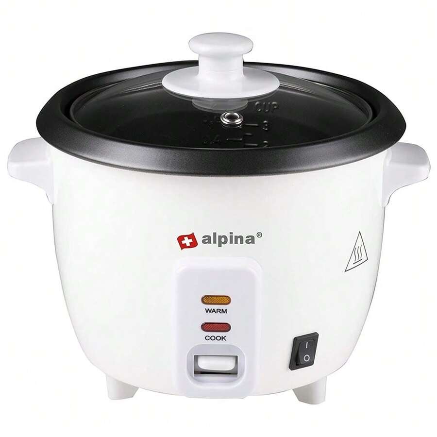 Bakaji Cuociriso Elettrico 300W Vaporiera Cuoci Riso Risottiera a Vapore Alpina 0,6L - Spina tipo F UE (220-240 V) - Visualizzare 1