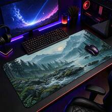 1pc Mountain Forest Landscape Large Desk Mat, Non Slip Extended Gaming Mouse Pad, Nature Scenery Desktop Decor - View 23