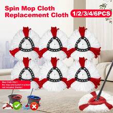Spin Mop Replacement Head, Microfiber Mop Refills Head, 360 Degree Micro Spinning Mop Replace Head For Easy House Cleaning Floor Mopping, Household Floor Cleaning Supplies - Red and White - View 12