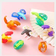 Boneka Robot Dinosaurus Transformable Berukuran 3,1 Inci - Aneka Warna (Putih/Ungu/Merah/Hijau/Biru/Kuning) dengan Cangkang, Boneka Robot Dinosaurus Transformable, Pengisi Keranjang Paskah, Hadiah Pesta Ulang Tahun untuk Anak Laki-laki dan Perempuan, Set Figur Aksi - MultiWarna - View 7