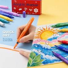 Acrylic Paint Markers, 24/36/48/60/72 Colors Optional, Water-Based Art Pens, Suitable For Canvas, Wood, Glass, Ceramic, Stone Painting, Greeting Card Making And DIY Crafts - Marker Set - View 4