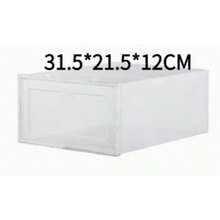 1pc Household Transparent Shoe Keeper With Round Ring Handle, Vertical Stackable Drawer Style Plastic Shoe Box, Space Saving Footwear Container - View 10