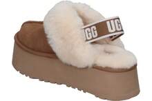 UGG | Women's Funkette Platform Shoes – Camel Suede Platform Clogs With Sheepskin Lining And Collar, Elastic UGG Logo Backstrap, EVA Sole - Camel - View 5