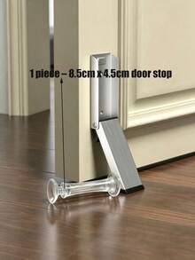1pc No-Drill Adhesive Foldable Windproof Stainless Steel Door Stopper, Anti-Slip Door Holder For Home Entry Door And Security Door - Multicolor - View 11