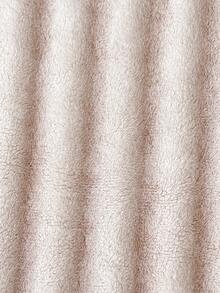 1pc Striped Print Faux Rabbit Fur Blanket, Soft Comfortable Warm Blanket For Home Decor, Suitable For Bed, Sofa, Office, Room Decoration, Dorm, Machine Washable - Light Khaki - View 7