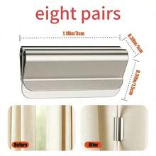 8/6/4/2/1pc Curtain Clips Set, Premium Metal Material, Easy Installation And Durable, Magnetic Curtain Blackout Clips, Magnetic Curtain Closure Fixing Clips, No Nails No Sewing, Home Dorm Room Blackout Light Leakage Prevention - A - View 12