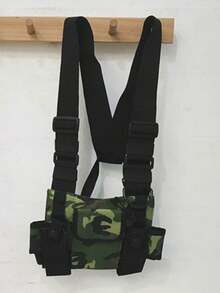 Tas Dada Taktis Fungsional untuk Pria, Tas Rompi Gaya Peluru Hip Hop Streetwear, Tas Pinggang Unisex Hitam, Tas Perlengkapan Dada - MultiWarna - View 3