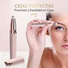 Recortadora de Cejas de Precisión - Punta Bañada en Oro de 18K - Depilación Facial Indolora, Suave y Eficaz - Diseño Ergonómico y Portátil con Luz LED - Acabado Profesional - Ver 2
