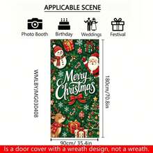 1pc,2D Flat Banner, Christmas-Themed Plane Printed Door Curtain Is Suitable For Indoor And Outdoor Holiday Decorations Of Christmas Parties, With Various Styles. - 1 - View 12