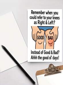 1 Set Funny "Bad Knee" Greeting Card, Humorous Card, Prank Card, Prank Gift, Suitable For Friends And Family, Perfect For Birthday, Recovery Or Retirement Prank Gift, Suitable For Elderly, People With Joint Discomfort And Those Who Like Light Humor (Includes Envelope + Greeting Card), Cartoon Design, - A6 - View 2