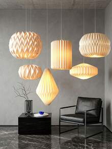 Modern Minimalist Creative Foldable Pendant Light Shade, Round Pendant Light Shade, Suitable For Living Room, Bedroom And Dining Room Ceiling Decoration, Foldable Pendant Light Shade, Home Decor - A - View 3