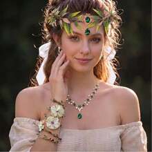 2pcs Fairy Crown With Ear Accessories - Renaissance And Halloween Role-Play Decoration, Including Pointed Fairy Ears - A - View 3