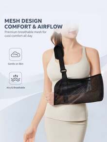 2pcs Mesh Arm Support Sling With Adjustable Shoulder Strap And Thickened Pressure-Relieving Shoulder Pad - Multicolor - View 5