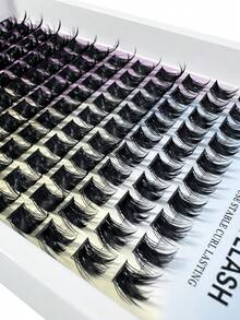 Manga 仙女感纖維假睫毛簇 狐狸眼尖簇狀接睫毛 自然長款 12-20mm DIY 動漫風 單簇假睫毛 貓眼款 120片 - 黑色 - 查看 9