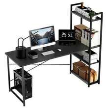 Minimalist Home Computer Desk 100*40*100 Beige - Black - View 1