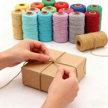 2mm 100M Colorful Macrame Rope Wedding Gift Packaging Supplies Cord Crafts DIY Handmade Bohemian Home Bag Weaving Decoration - Multicolor - View 4