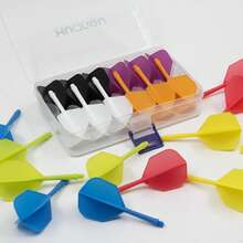 24pcs Integrated Dart Flight Set, 3pcs/Set 8-Color Solid Color Combination, 2BA Universal Thread Integrated Molded Dart Accessories, Anti-Drop And Non-Bending, Replacement Spare Dart Flights And Shafts, Suitable For Hard And Soft Tip Darts, Dart Practice, Indoor Competition, Leisure Gathering Training Replacement Consumables - Multicolor - View 1