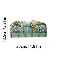 Pastoral Garden Fence Painted Solid Wood Key Storage Hook, Wall-Mounted Multi-Functional Storage Rack, Suitable For Accessories, Belts, Masks, Handbags, High-End Atmosphere And Durable Design, Fits Various Styles - Multicolor - View 3
