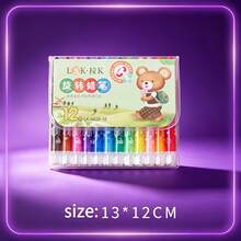 12pcs Cute Toddler Large Crayons, 12 Colors Rotatable Washable Smooth Large Crayons, Suitable For Coloring And Drawing - Multicolor - View 4
